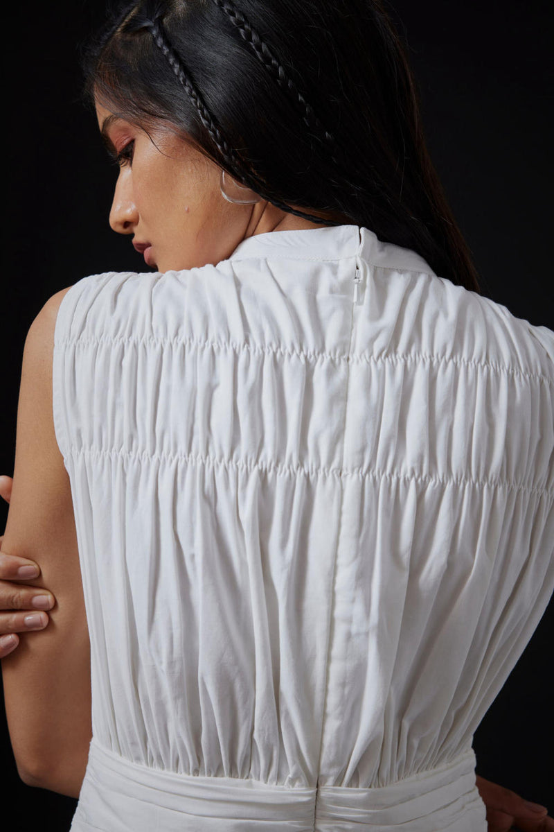 Shae Dress - Milk cotton by The Summer House in white color for women in Singapore
