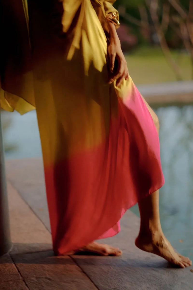 Shaya Dip-Dye Silk Sarong Dress silk Buy Shaya Dip-Dye Silk Sarong Dress from C&W | Dresses for Women by Ituvana in olive color for women in Singapore