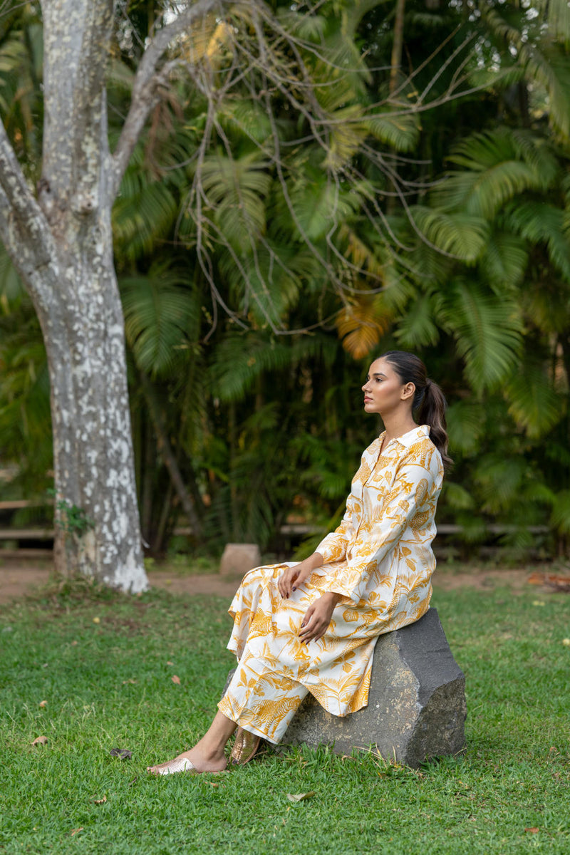 The Horizon Shirt Dress-Sunflower Yellow