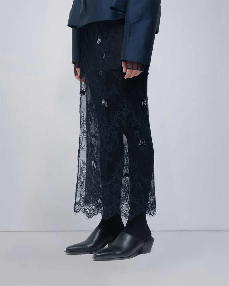 Lizzy Skirt viscose skirt by Leh Studios in black for women in Singapore