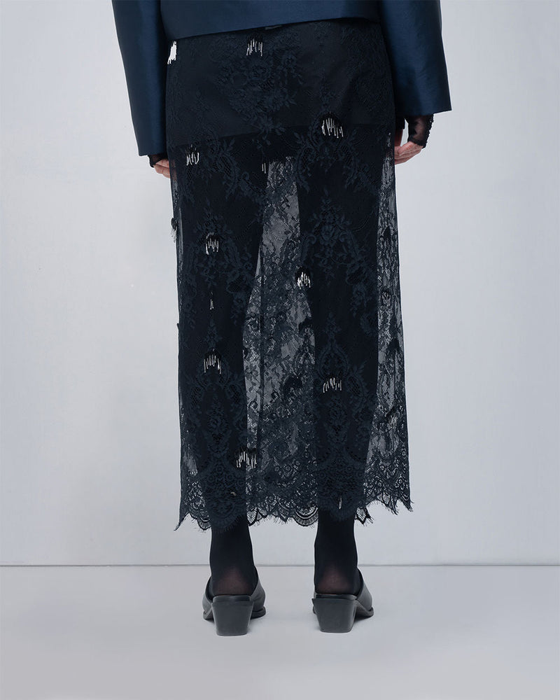 Lizzy Skirt viscose skirt by Leh Studios in black for women in Singapore