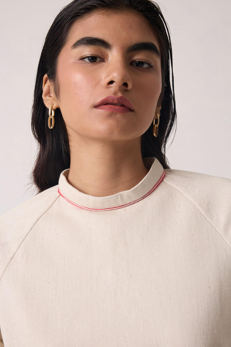 Soichi Off White Handwoven Dress cotton by The Summer House for women in Singapore