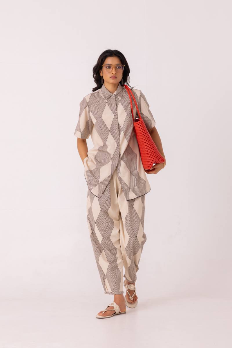 Sonja Hand Printed Barrel Pants cotton by The Summer House for women in Singapore