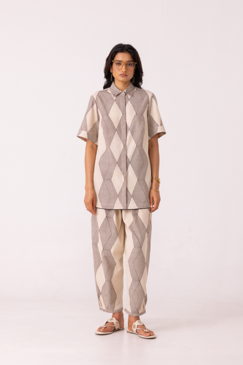 Sonja Hand Printed Barrel Pants cotton by The Summer House for women in Singapore