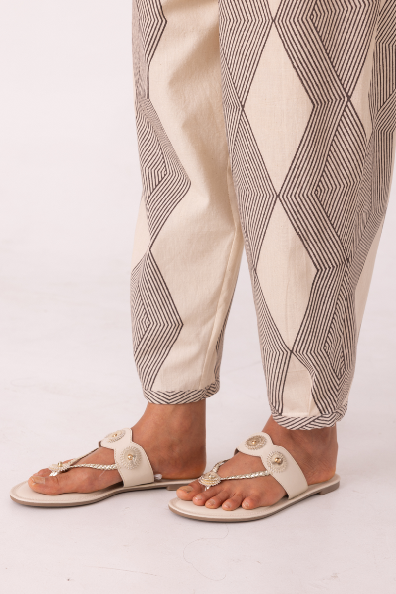 Sonja Hand Printed Barrel Pants cotton by The Summer House for women in Singapore