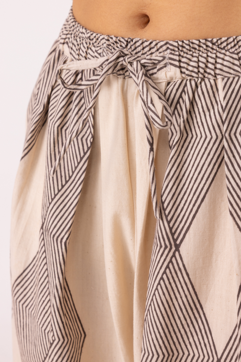 Sonja Hand Printed Barrel Pants cotton by The Summer House for women in Singapore