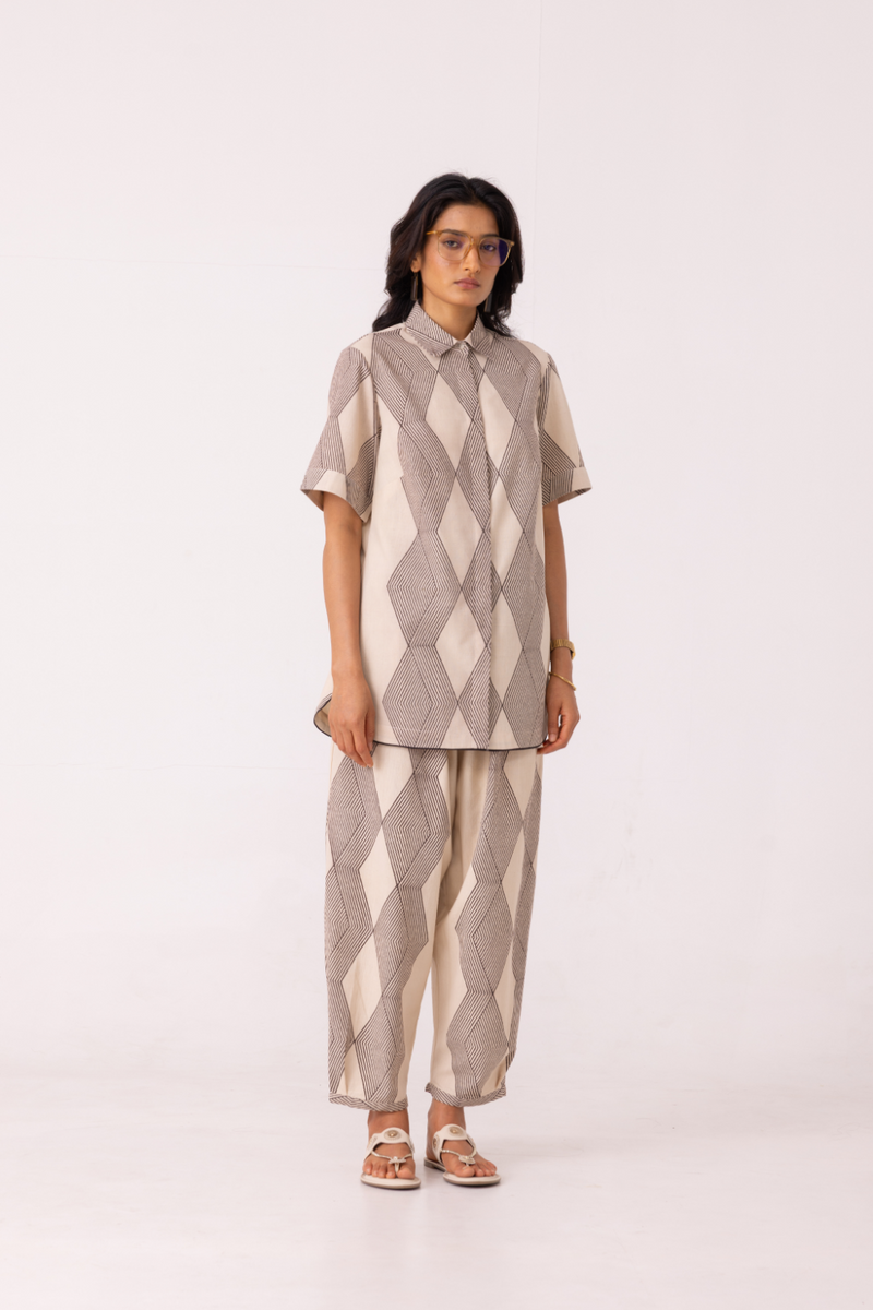 Sonja Hand Printed Barrel Pants cotton by The Summer House for women in Singapore