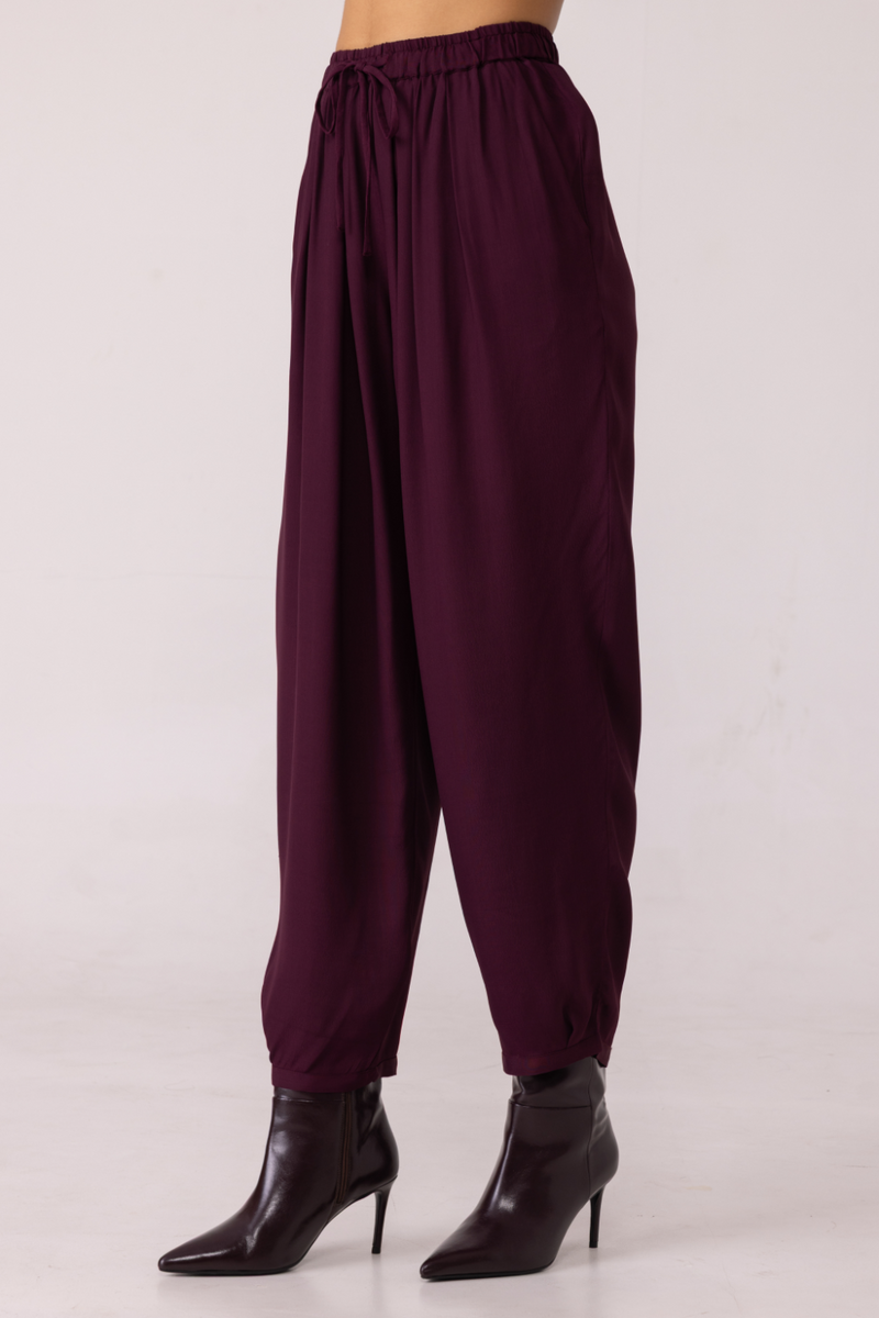 Sonja Wine Barrel Pants satin by The Summer House in orange color for women in Singapore
