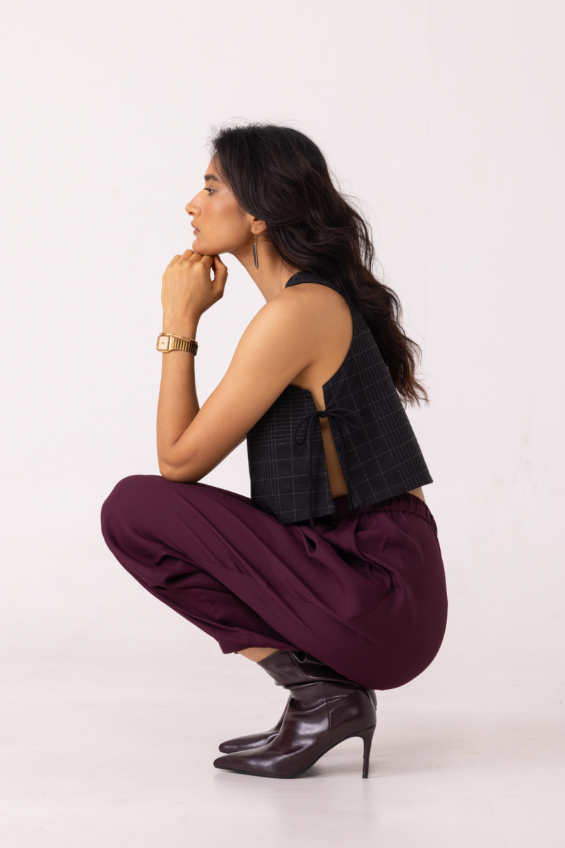 Sonja Wine Barrel Pants satin by The Summer House in orange color for women in Singapore