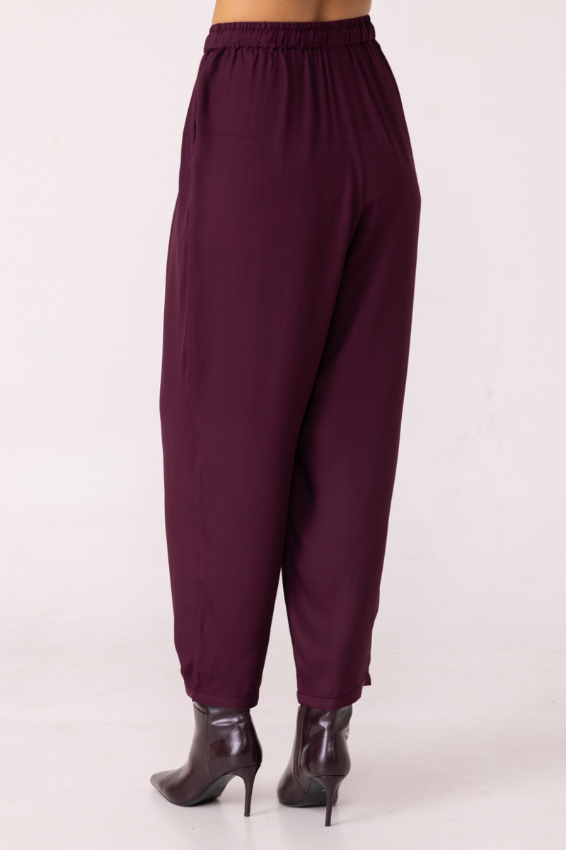 Sonja Wine Barrel Pants satin by The Summer House in orange color for women in Singapore