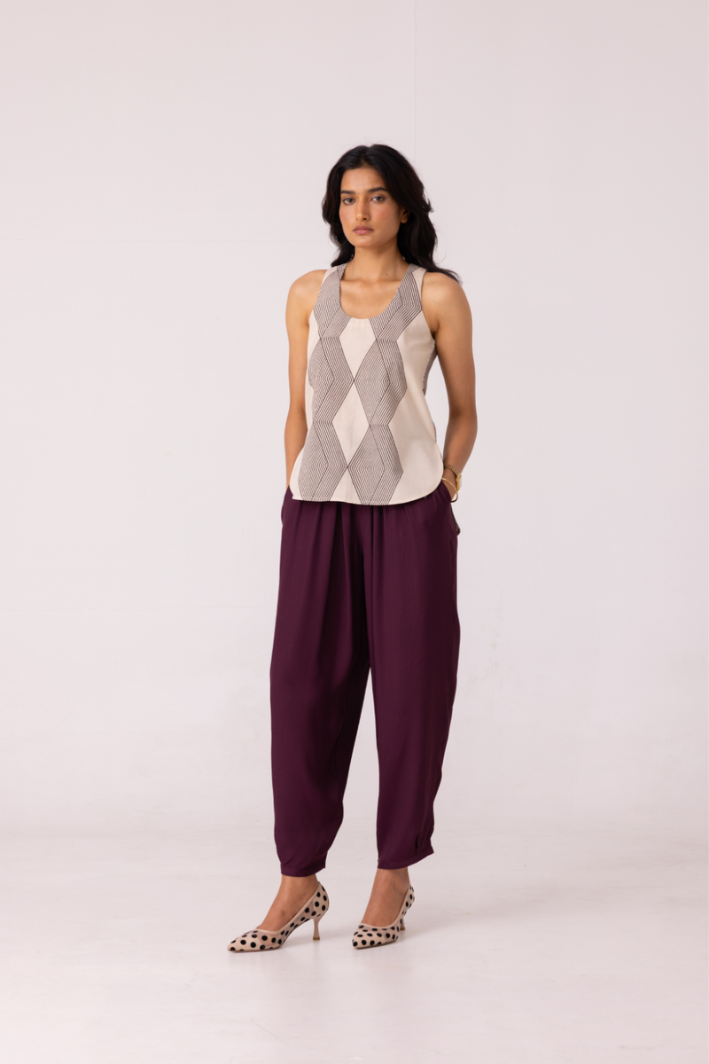 Sonja Wine Barrel Pants satin by The Summer House in orange color for women in Singapore