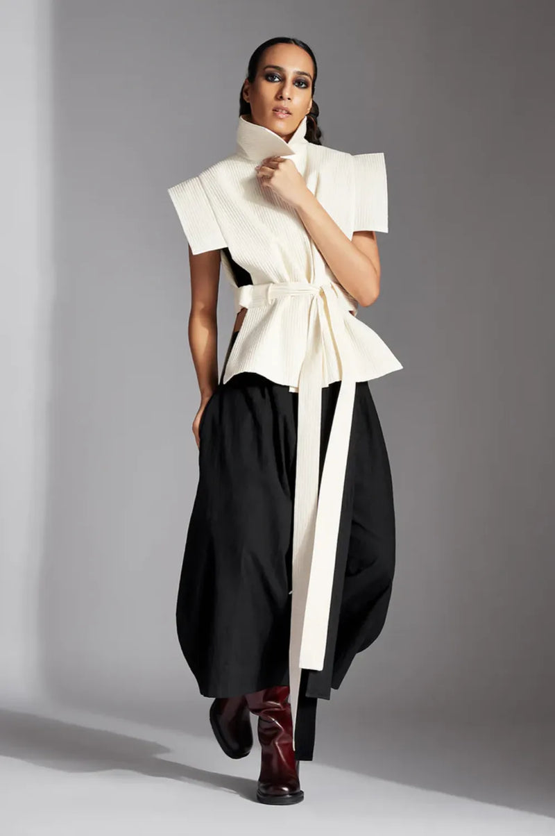 Sora Jacket-White cotton by Chola in white color for women in Singapore