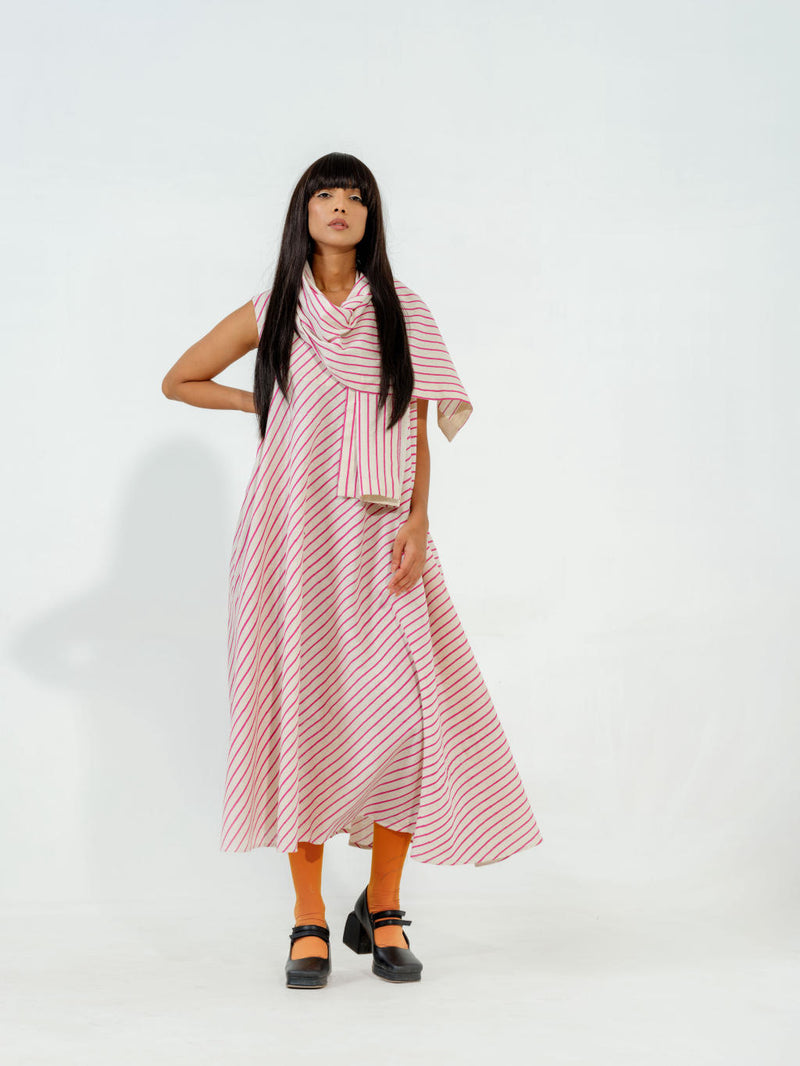 Soy Scarf cotton muslin scarf by Stoique in natural, pink for women in Singapore