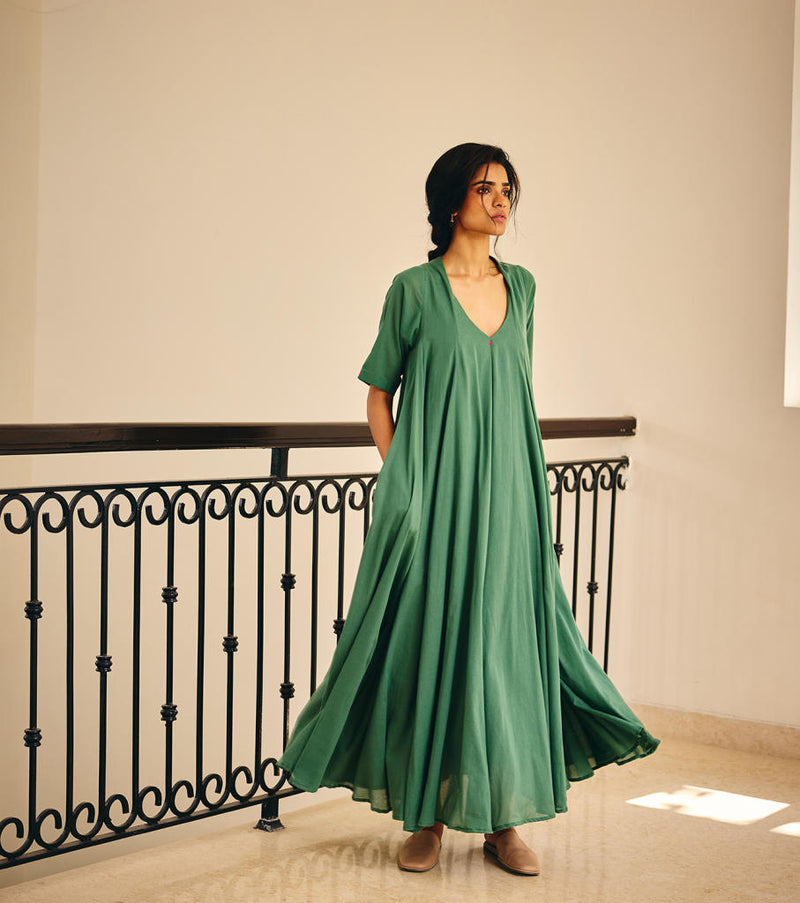 Spirited Away Dress cotton by Khara Kapas in green for women in Singapore