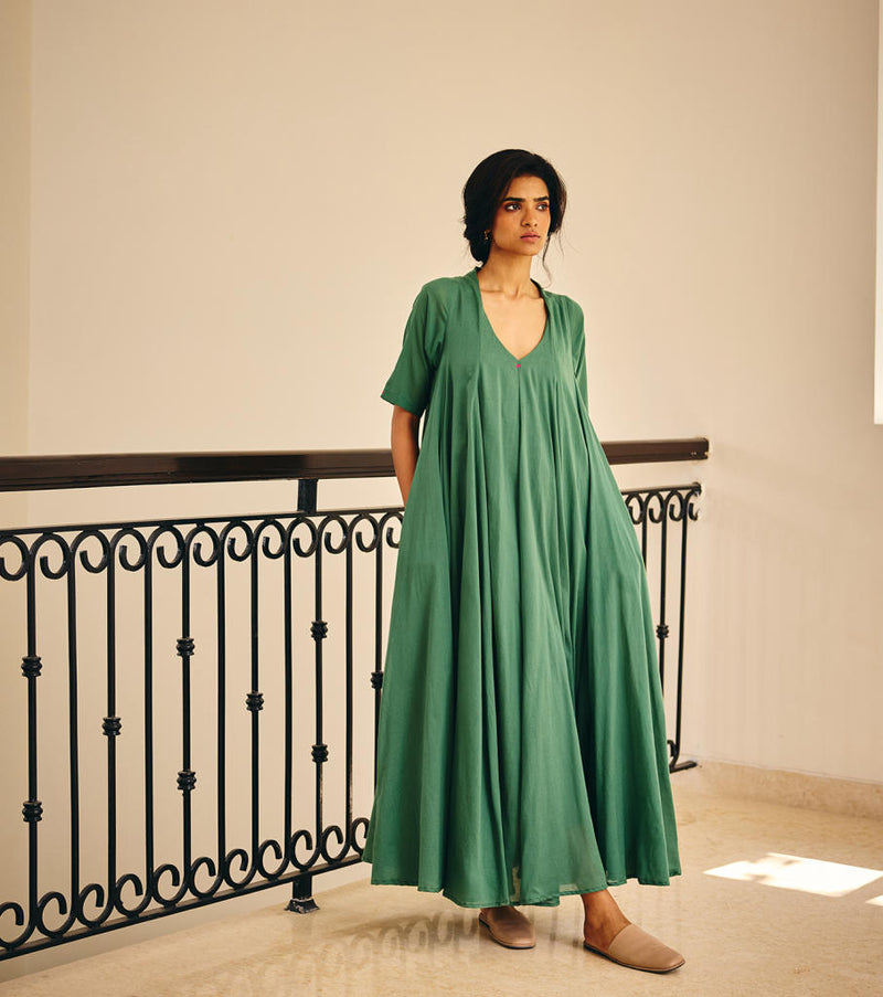Spirited Away Dress cotton by Khara Kapas in green for women in Singapore
