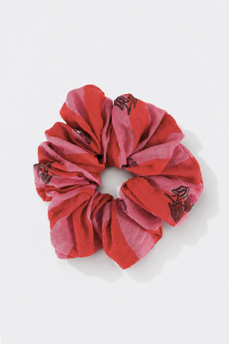 Spring Scrunchie mul chanderi hair accessorie by JodiLife in red, pink for women in Singapore