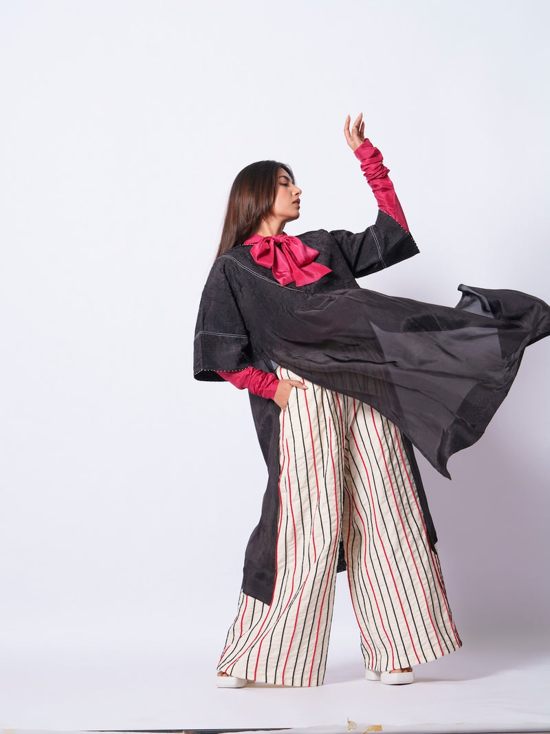 Sprout Tunic-Black upada silk kaftans and tunics by Stoique in black for women in Singapore