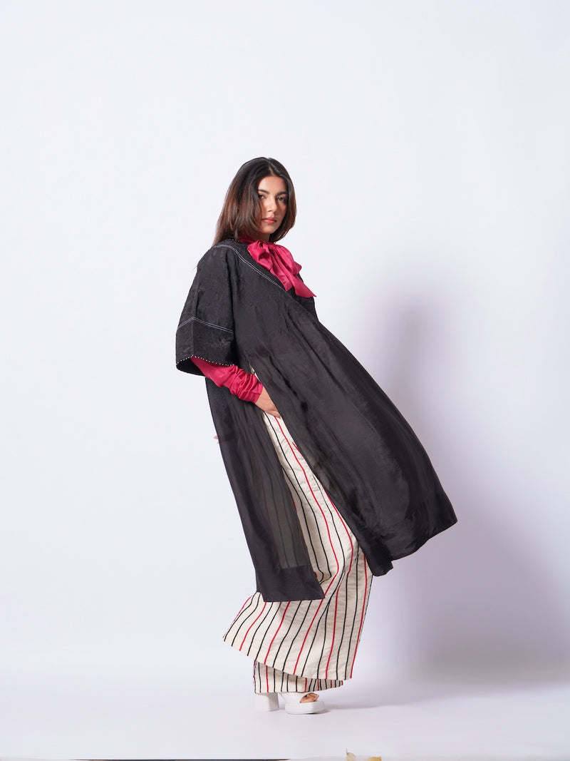 Sprout Tunic-Black upada silk kaftans and tunics by Stoique in black for women in Singapore