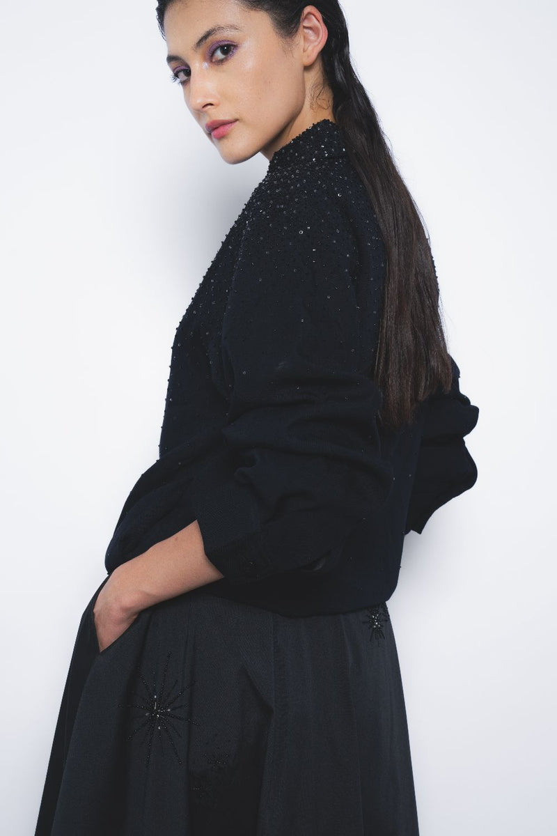 Stargaze Jacket - Black linen Buy Stargaze Jacket - Black from C&W | Jackets And Overlays for Women by Leh Studios in black color for women in Singapore