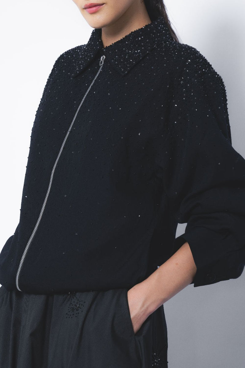 Stargaze Jacket - Black linen Buy Stargaze Jacket - Black from C&W | Jackets And Overlays for Women by Leh Studios in black color for women in Singapore
