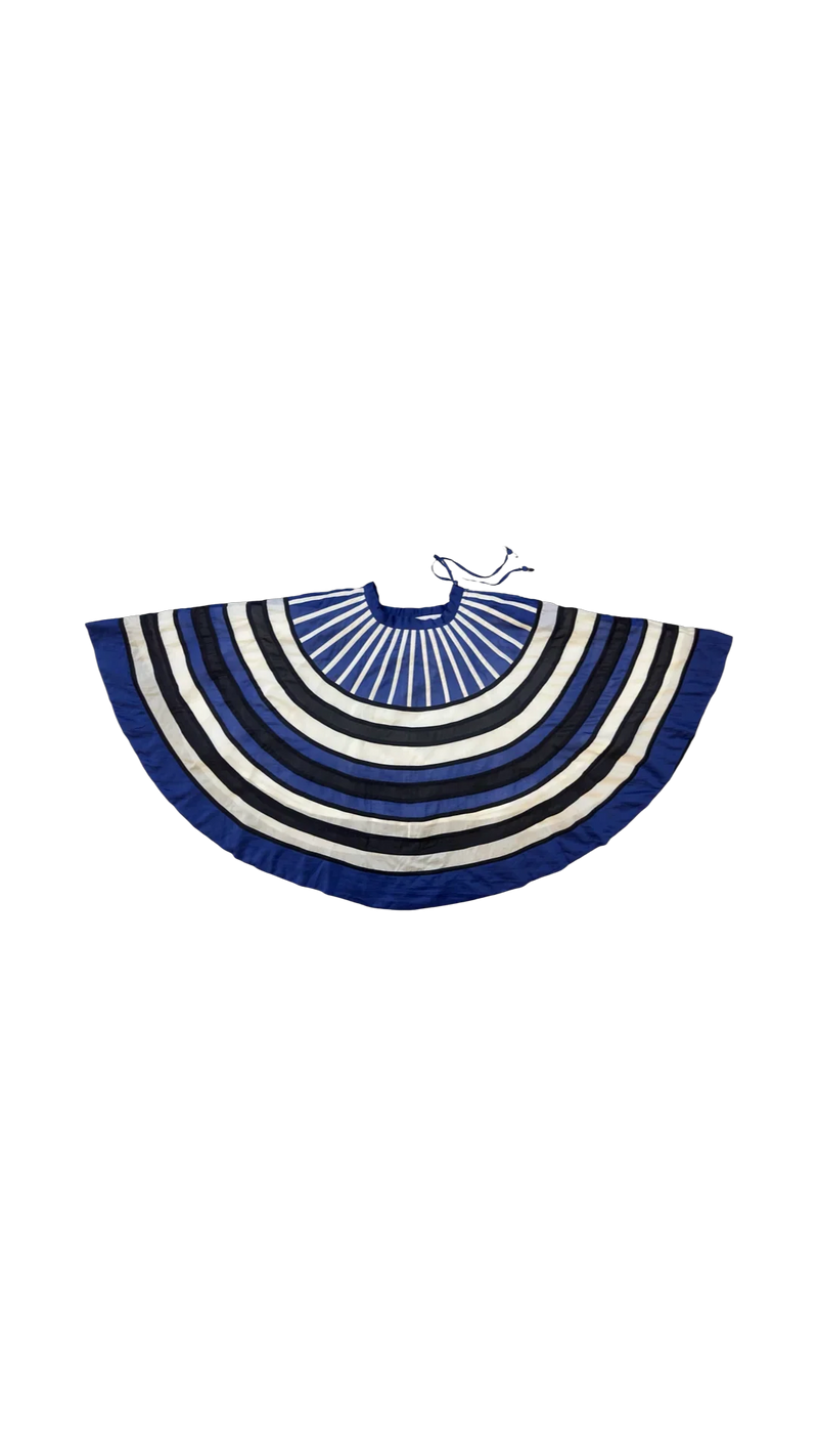 Stella Rangoli Skirt-Black, Blue and White chanderi skirt by Ka-Sha in blue for women in Singapore