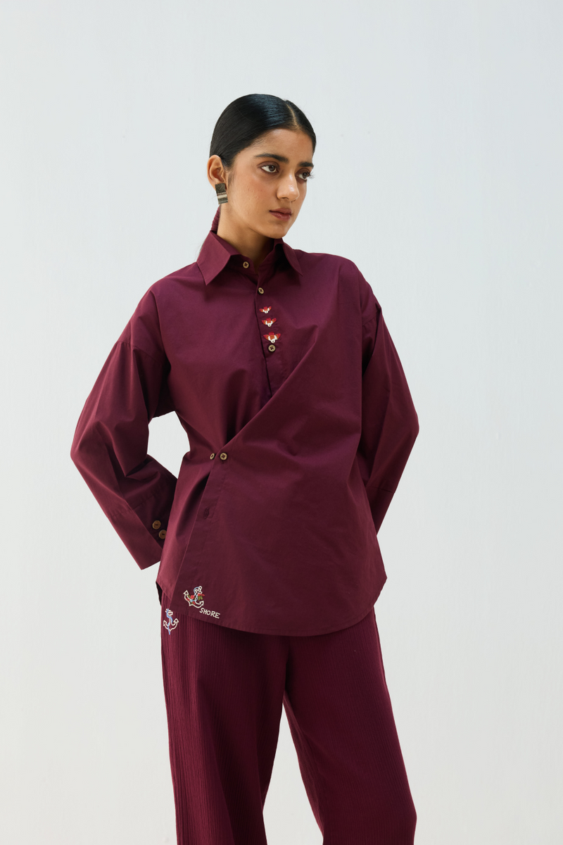 Stillness Organic Cotton Wrap Shirt