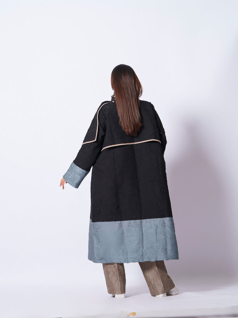 Stone Overlay-Black + Teal mysore silk jackets and overlays by Stoique in black, teal for women in Singapore