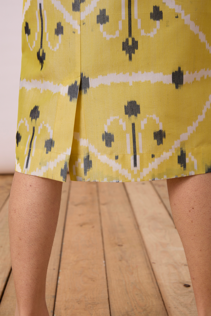 Strand - Yellow Ikat silk Dress by The Summer House for women in Singapore