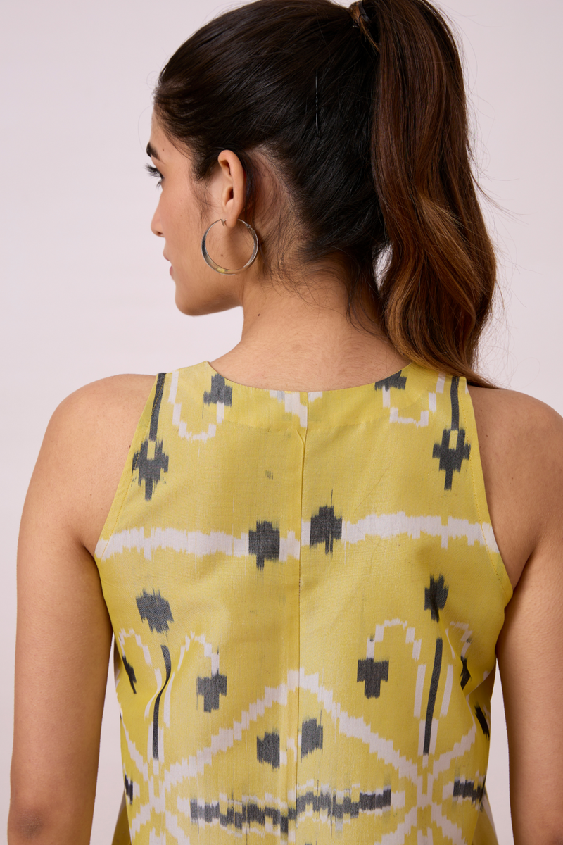 Strand - Yellow Ikat silk Dress by The Summer House for women in Singapore
