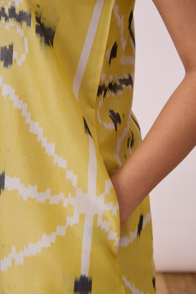 Strand - Yellow Ikat silk Dress by The Summer House for women in Singapore