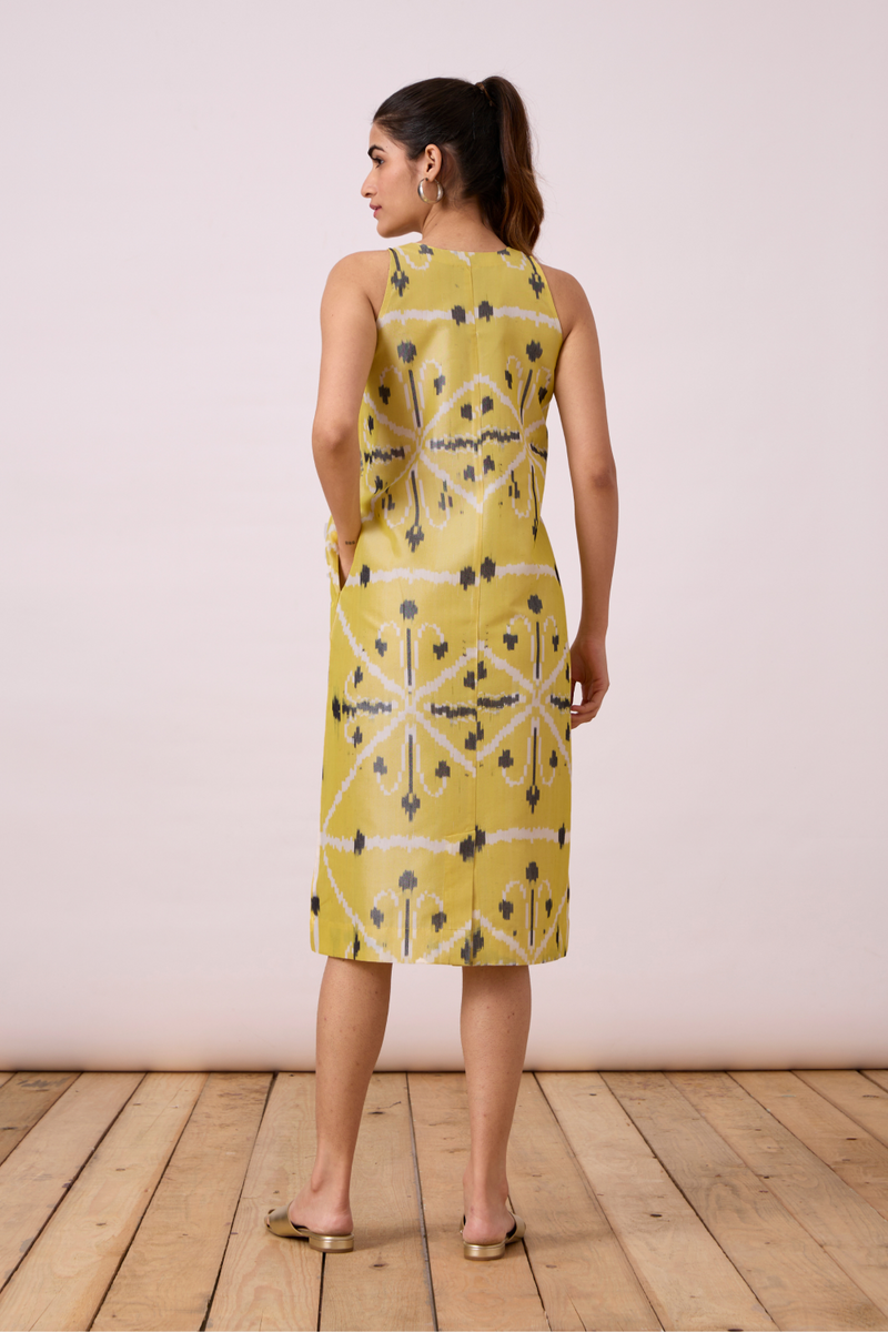 Strand - Yellow Ikat silk Dress by The Summer House for women in Singapore