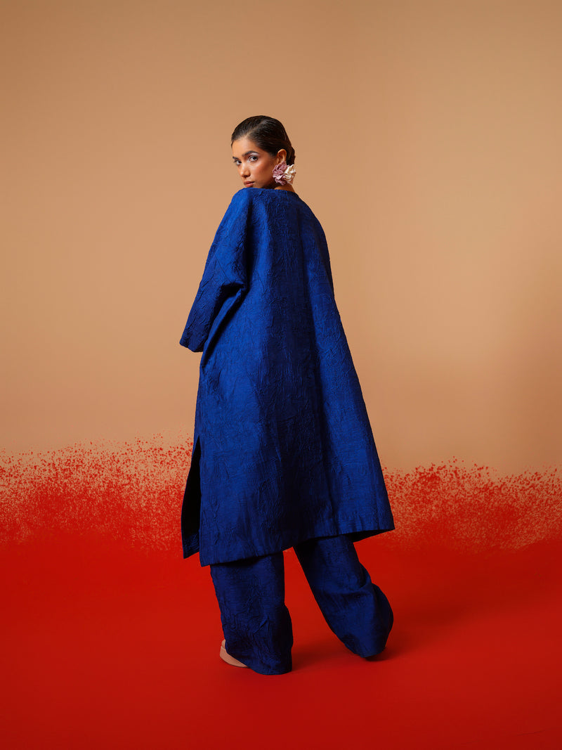 Stream Tunic-Electric Blue mysore silk kaftans and tunics by Stoique in electric blue for women in Singapore