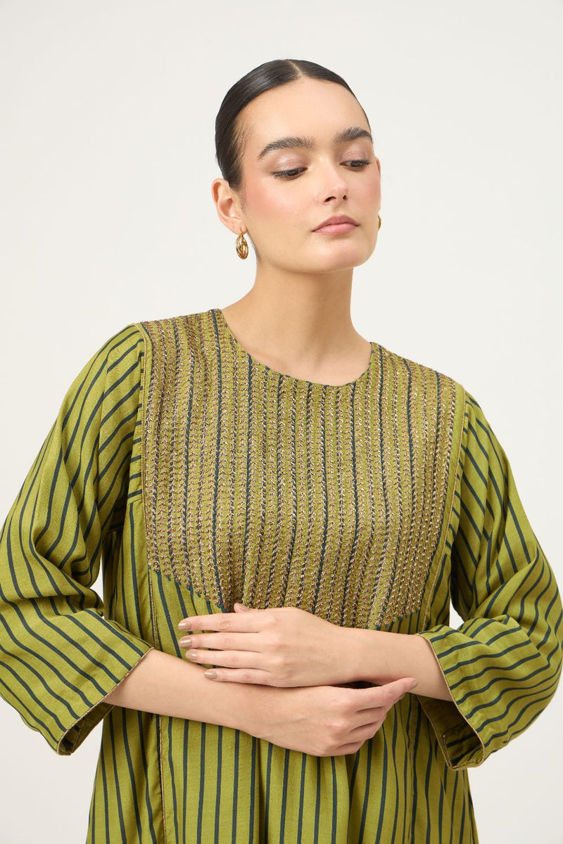 Striped Veena Kurta Set