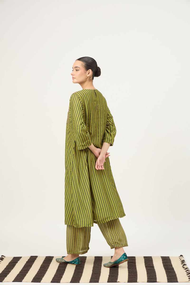 Striped Veena Kurta Set