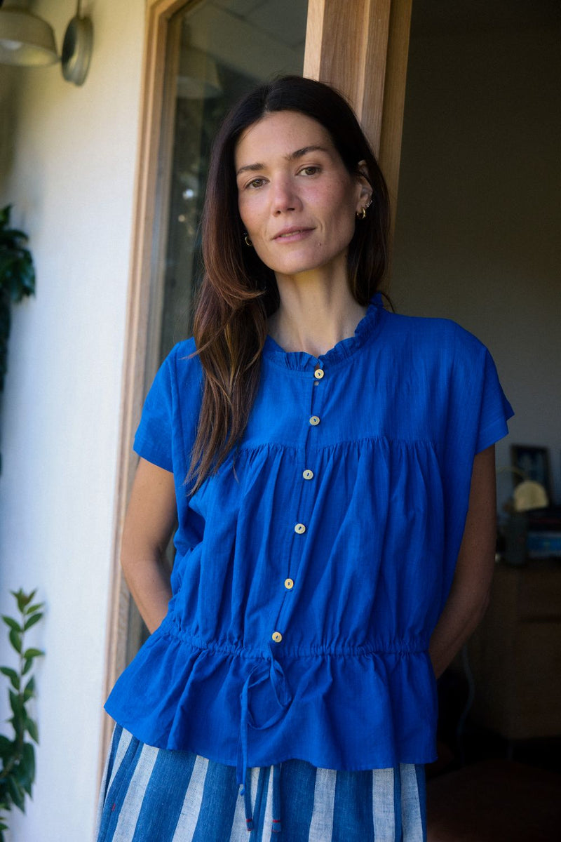 Studio Gather Top – Cobalt