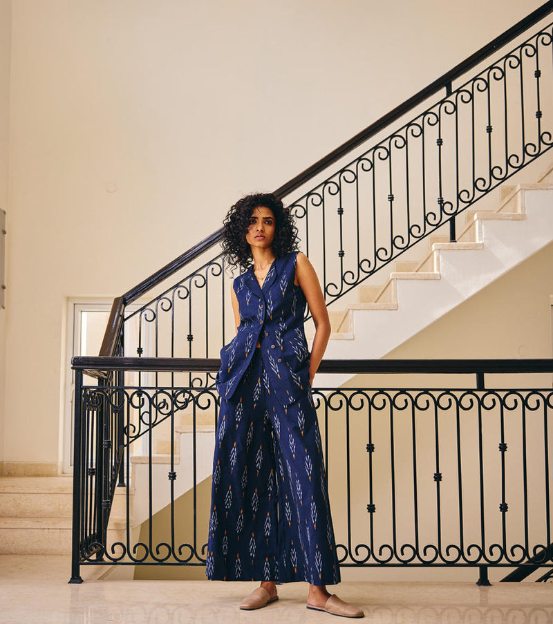 Sublime Living linen by Khara Kapas in blue for women in Singapore