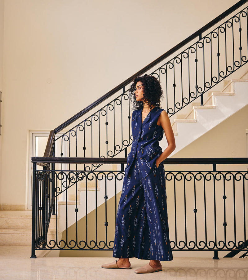 Sublime Living linen by Khara Kapas in blue for women in Singapore