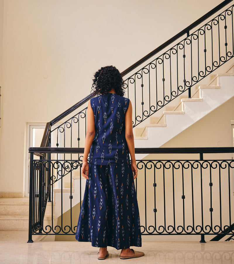 Sublime Living linen by Khara Kapas in blue for women in Singapore