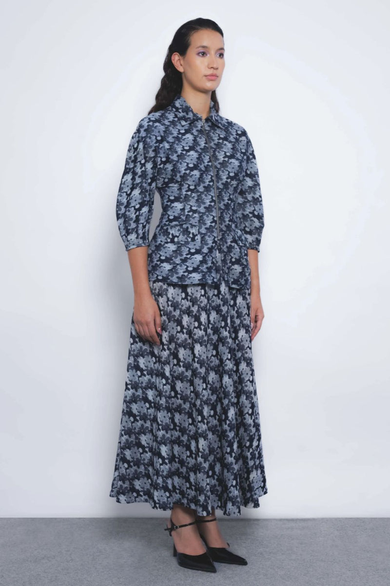 Sumiere Circular Skirt - Indigo mul Buy Sumiere Circular Skirt - Indigo from C&W | Skirts for Women by Leh Studios in multi color for women in Singapore