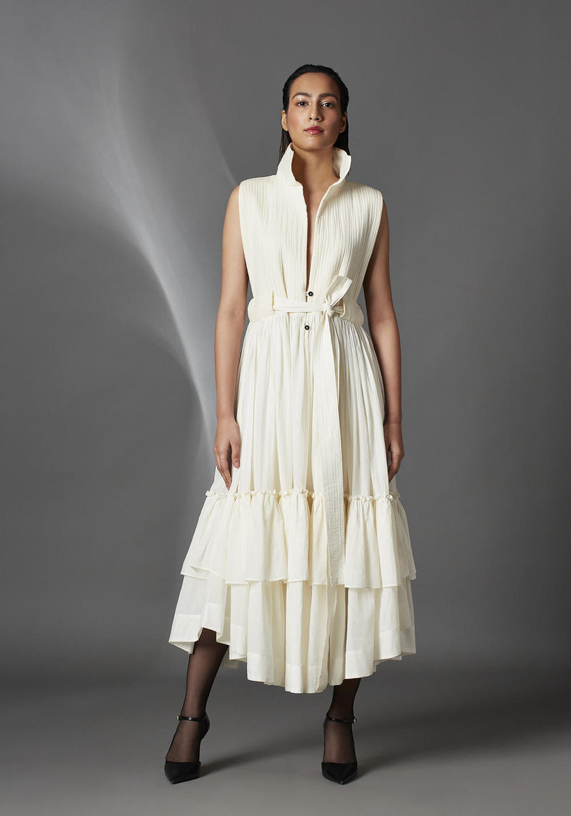 Summer Dress-White cotton by Chola in white color for women in Singapore