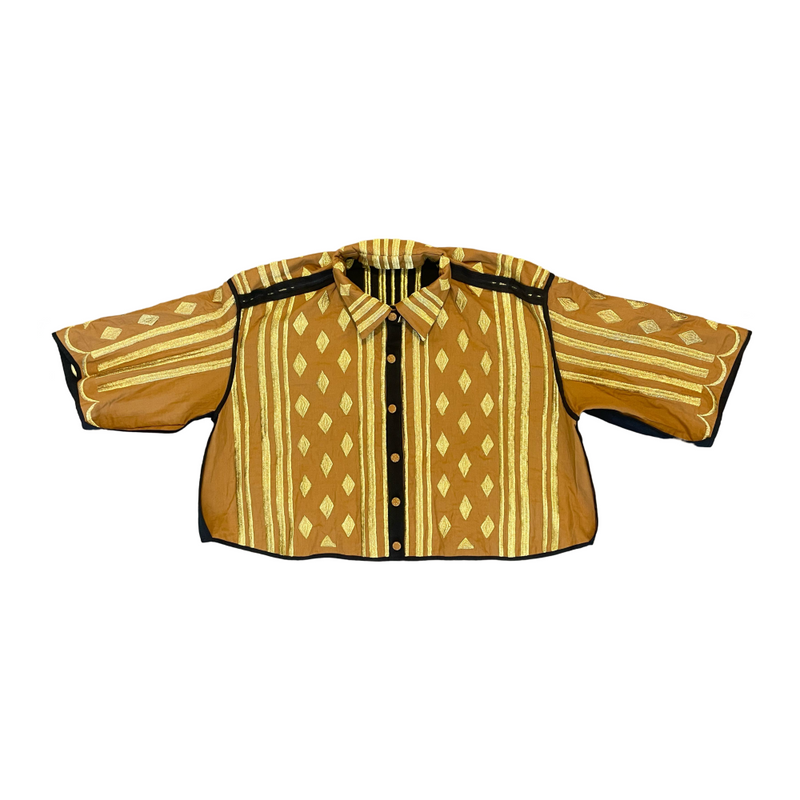Sunhera Shirt cotton by Ka-Sha in gold color for women in Singapore