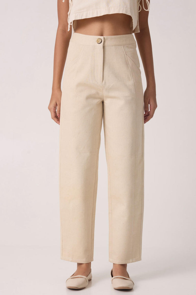Sunisa Off White Denim Pants cotton by The Summer House for women in Singapore