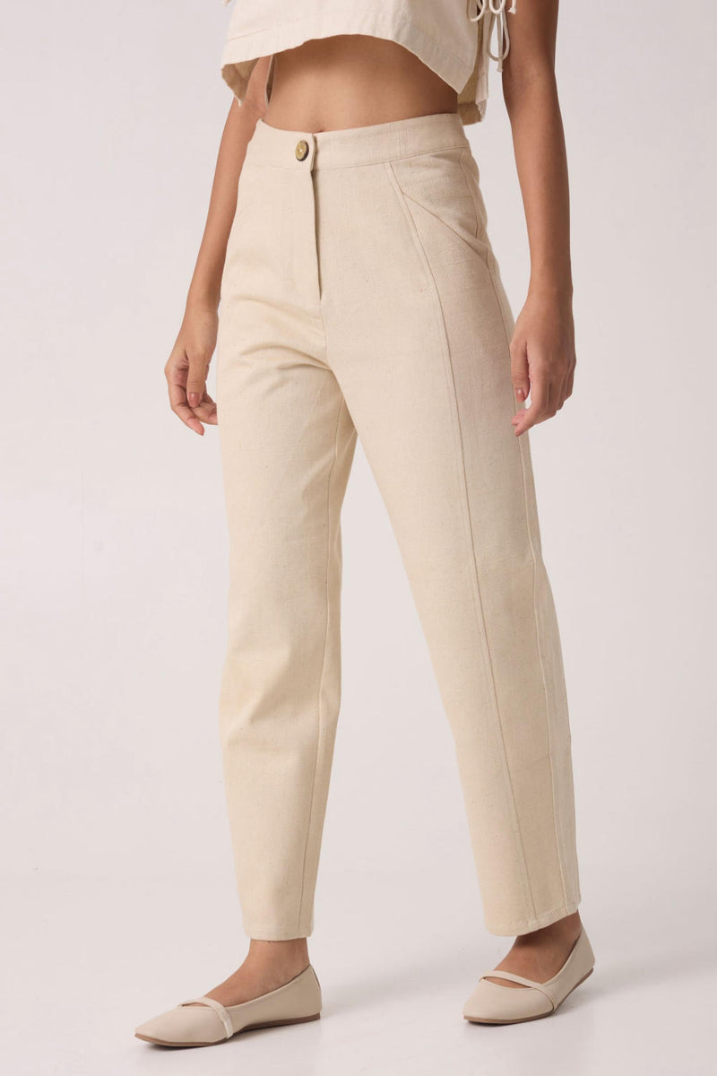 Sunisa Off White Denim Pants cotton by The Summer House for women in Singapore