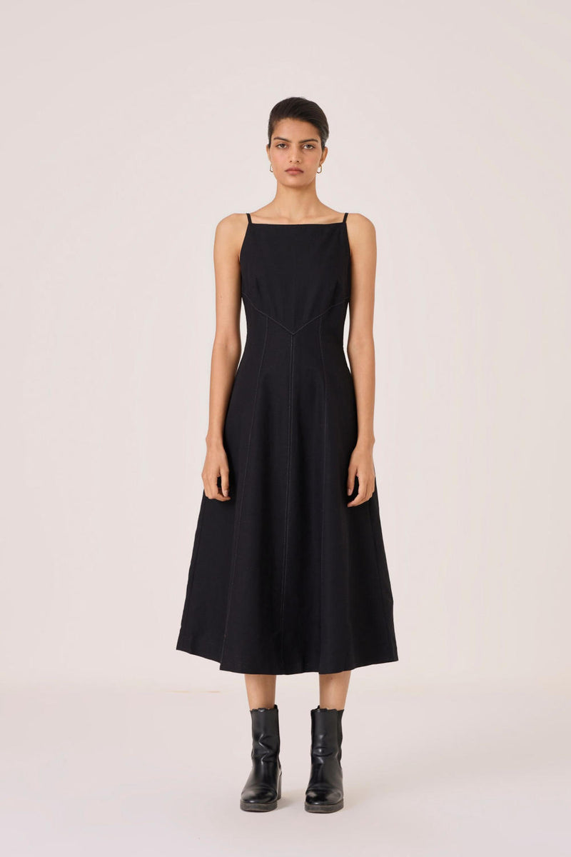 Suzie Black Dress cotton by The Summer House in black color for women in Singapore