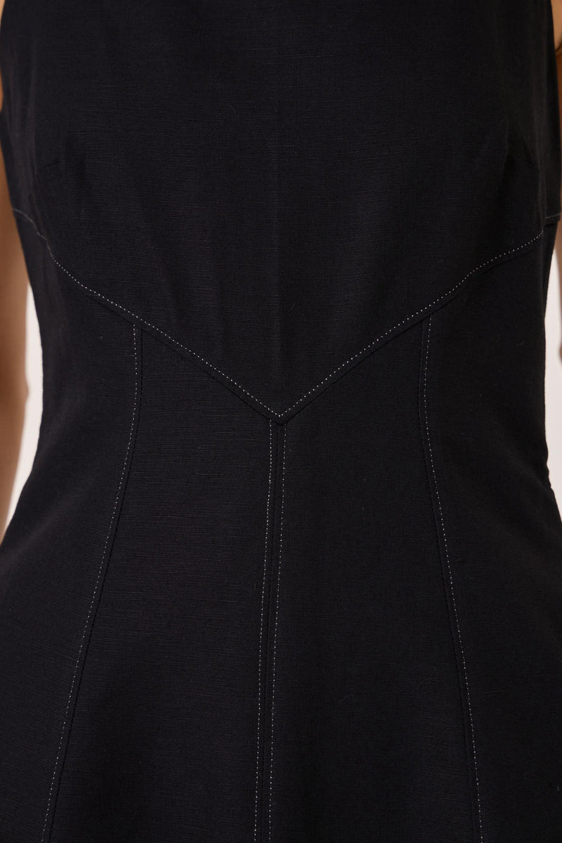 Suzie Black Dress cotton by The Summer House in black color for women in Singapore
