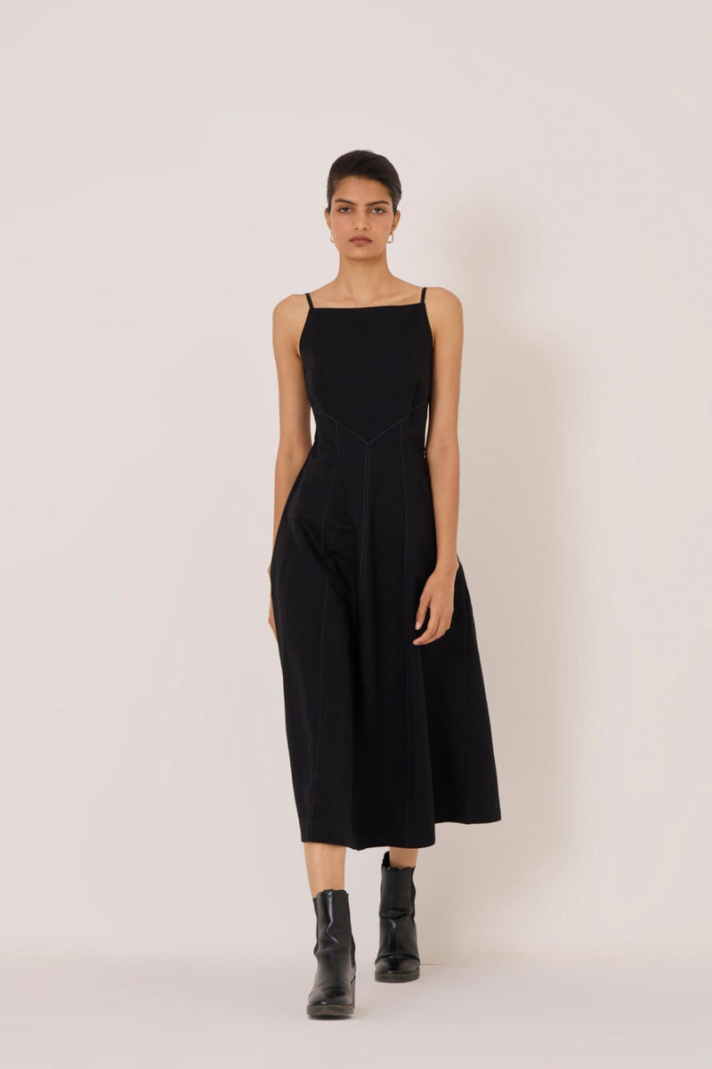 Suzie Black Dress cotton by The Summer House in black color for women in Singapore
