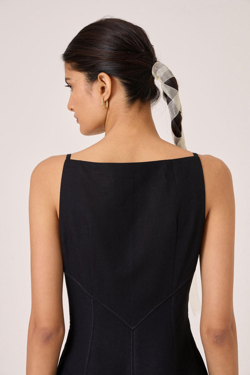 Suzie Black Dress cotton by The Summer House in black color for women in Singapore