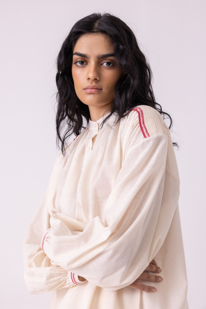 Sveta Off White Handwoven Top cotton by The Summer House for women in Singapore