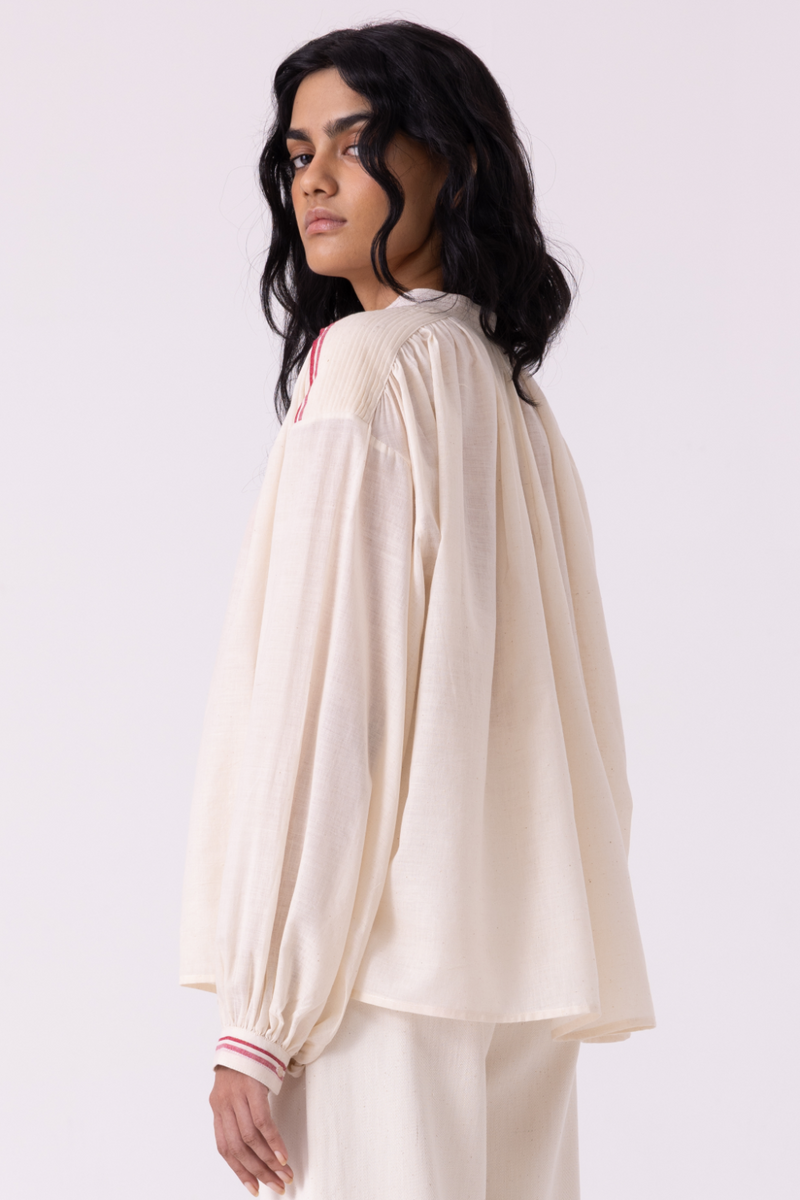 Sveta Off White Handwoven Top cotton by The Summer House for women in Singapore
