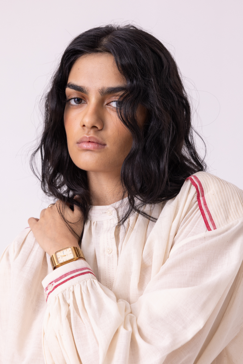 Sveta Off White Handwoven Top cotton by The Summer House for women in Singapore